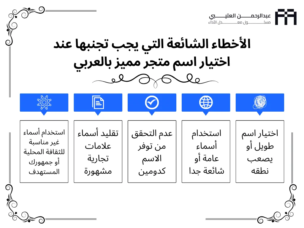 اسم مميز لمتجر الكتروني